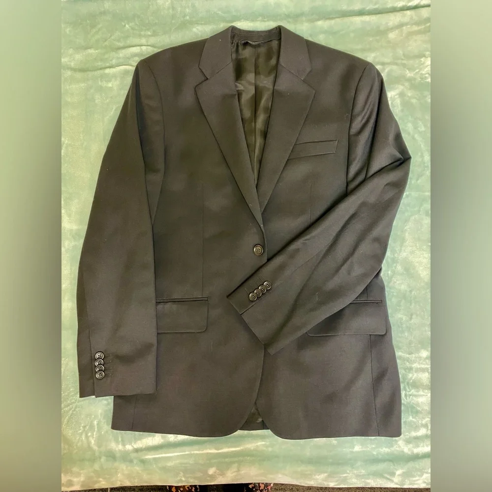 Banana Republic Men’s Black Suit Jacket Blazer Sz 38R 100% Wool - Picture 3 of 15